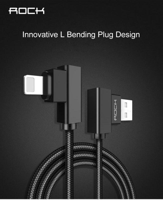 ROCK L SHAPED KEVLAR UNBREAKABLE SUPER CABLE (IPHONES/IPADS)